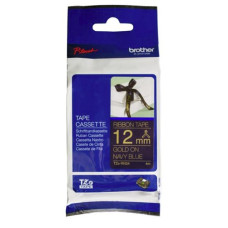 Brother TZe-RN34 12mm x 4m Gold on Navy Ribbon Tape