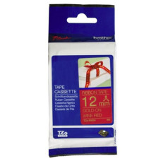 Brother TZe-RW34 12mm x 4m Gold on Wine Red Ribbon Tape