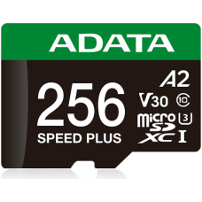 ADATA Speed Plus microSDXC UHS-I U3 A2 V30 Card with Adapter 256GB ADATA Speed Plus microSDXC UHS-I U3 A2 V30 Card with Adapter 256GB