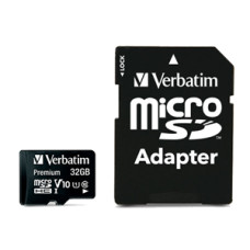 Verbatim Premium microSDHC Class 10 UHS-I Card 32GB with Adapter