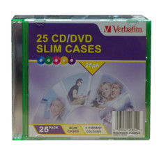 Verbatim CD/DVD 25 Pack Coloured Slim Cases
