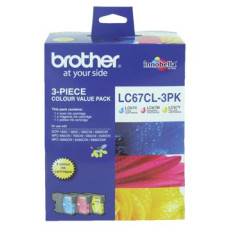 Brother LC67CL3PK CMY Colour Ink Cartridges (Triple Pack)