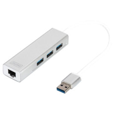 Digitus USB 3.0 3-Port Hub & Gigabit LAN Adapter