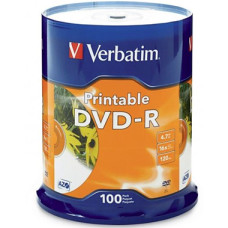 Verbatim DVD-R 4.7GB 16x White Printable 100 Pack on Spindle