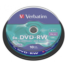 Verbatim DVD-RW 4.7GB 4x 10 Pack on Spindle