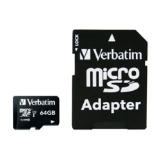 Verbatim Premium microSDXC Class 10 UHS-I Card 64GB with Adapter